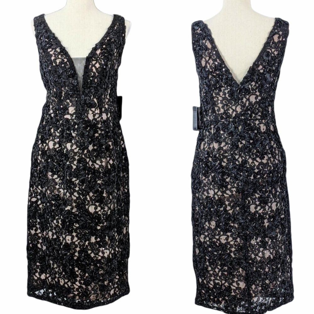 Marina Sequin Lace Sleeveless Sheath